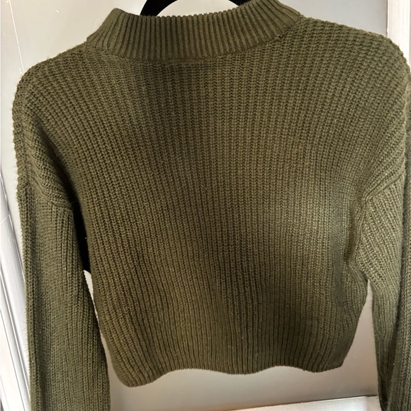 Dark Green H&M Knit Cropped Sweater small - Picture 3 of 3